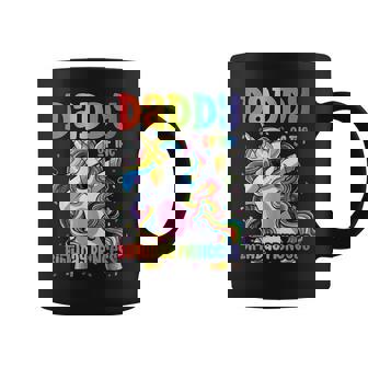 Daddy Of The Birthday Princess Girl Dabbing Unicorn Dad Taza de café - Regaloses