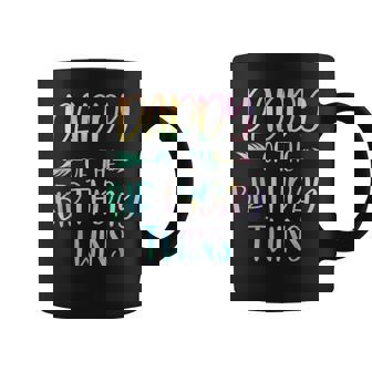 Daddy Of The Birthday Twins Girl Tie Dye Colorful Bday Coffee Mug - Thegiftio UK