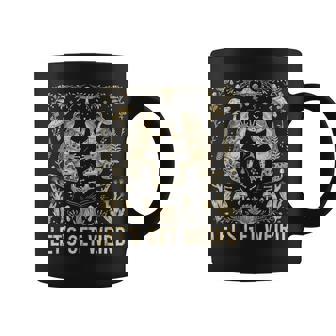 Dancing Frogs And Mushrooms Cottagecore Let's Get Weird Coffee Mug - Monsterry