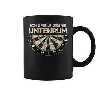 Dart Ich Spiele Gerne Untenrum Dartsheibe Retro Dart Tassen - Geschenkecke