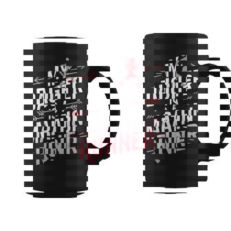 My Daughter Is A Marathon Runner Proud Mom & Dad Graphic Print Coffee Mug - Monsterry