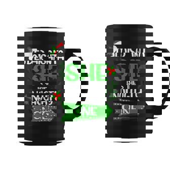 Dear Santa She's The Naughty One Ugly Christmas Sweater Coffee Mug | Mazezy