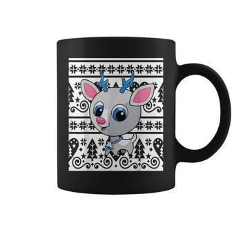 Deer Ugly Christmas T Deer Santa Hat Regalo Taza de café - Regaloses