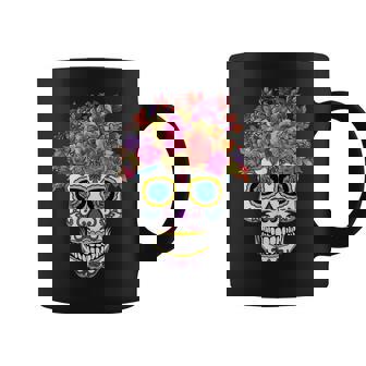 Dia De Los Muertos Floral Mexicain Fête Fleur Jour Des Morts Tasse - Cadeauxyz