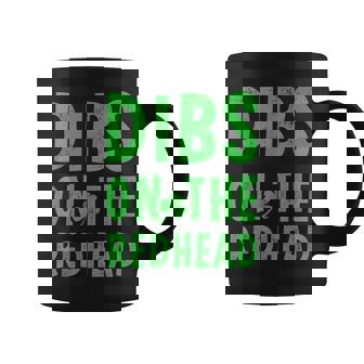 Dibs On The Redhead St Patrick's Day -Adults Sleeveless Modern Straight Fit Black Coffee Mug - Seseable