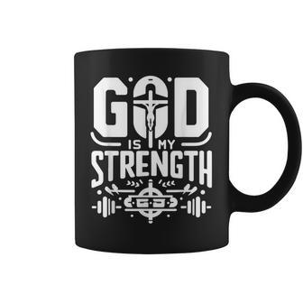 Dieu Est Ma Force Christian Gym Tasse - Cadeauxyz