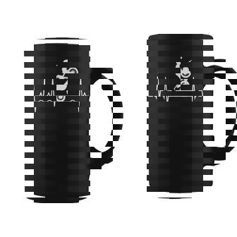 Dirt Bike Heartbeat EKG Motocross Race Riders Men Graphic Print Coffee Mug - Monsterry