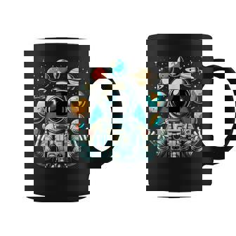 Divertido Astronauta Espacial Malabares Planetas Sistema Solar Niños Taza de café - Regaloses