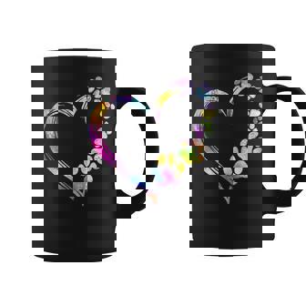 Dog Mom Dad Puppy Love Dogs Paw Print Heart Tie Dye Coffee Mug | Mazezy