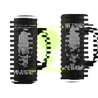 I Don't Believe In Humans Alien Head UFO Festival Costume Tank Top Graphic Print Coffee Mug - Monsterry