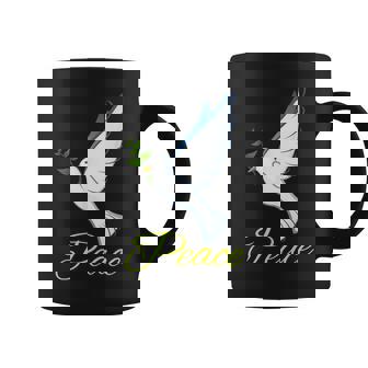 Dove With Olive Branch Symbol Of Peace Graphic Print Coffee Mug - Monsterry