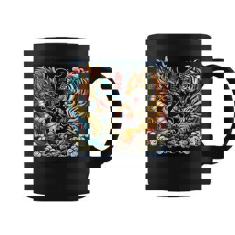 Dragon Japonaisintage Combat Tigre Géant Folklore Asiatique Tasse - Cadeauxyz
