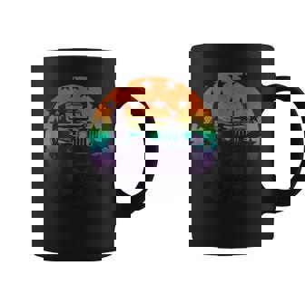 Drapeau Étoiléintage Avec Silhouette De Coucher De Soleil Sur Route Tasse - Cadeauxyz