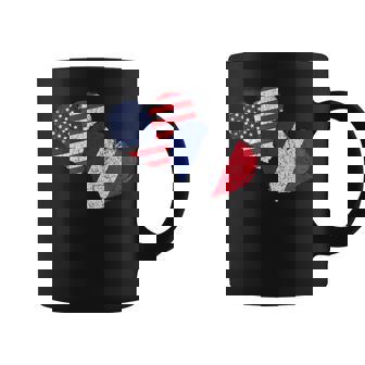 Drapeau Usa France Coeur Pays Américain Français Tasse - Cadeauxyz