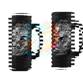 Drifting Cars Burnout Retro Street Car Racing Art Men Drift Graphic Print Coffee Mug - Monsterry