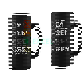 Eat Sleep Excel Repeat Divertidointage Retro Excel Taza de café - Regaloses
