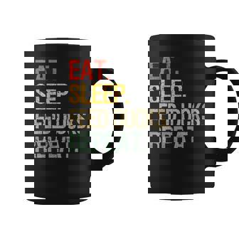 Eat Sleep Feed Ducks Repeat Duck Breeders Vintage Graphic Print Coffee Mug - Monsterry
