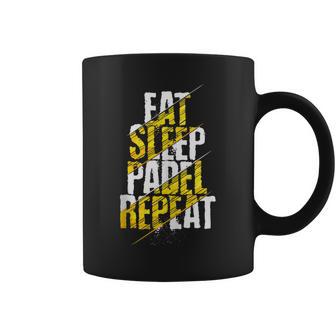 Eat Sleep Padel Repeat Padel Tennis Divertido Padelista Sin Mangas Taza de café - Regaloses