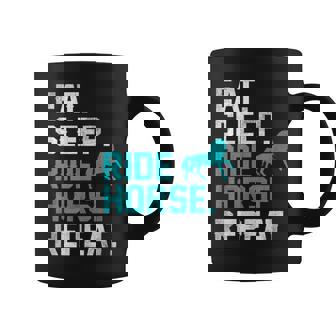 Eat Sleep Ride Horse Repeat Equitación Amante Taza de café - Regaloses