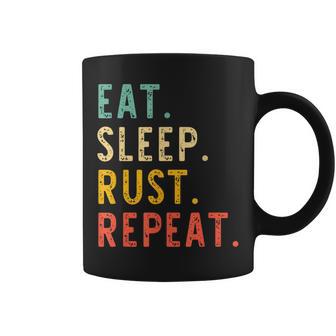 Eat Sleep Rust Repeat Programming Retrointage Tassen - Geschenkecke