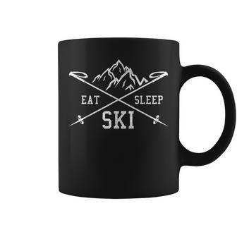 Eat Sleep Ski Repeat Skiing Holidays Skier Tassen - Geschenkecke