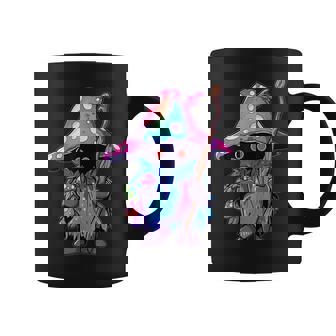 Edm Dj Festival Outfit & -Adults Psychedelic Festival Trippy Wizard Edm Rave Black Small Short Sleeve Coffee Mug - Monsterry
