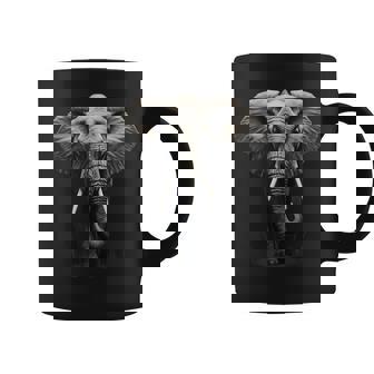 Elephant Drawing Motif Safari Animal Print Artwork Wildlife Graphic Print Coffee Mug - Monsterry