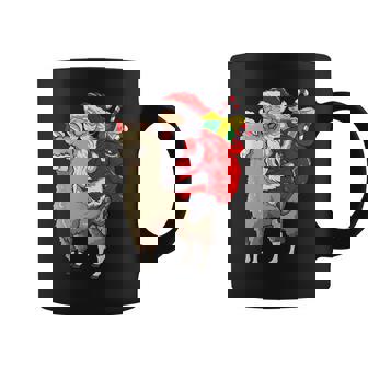Fa La La Llama Christmas Santa Fleece Navidad Xmas Graphic Print Coffee Mug - Monsterry