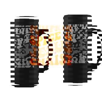 Fall Season Pumpkin Spice And Jesus Christ Groovy Graphic Print Coffee Mug - Monsterry