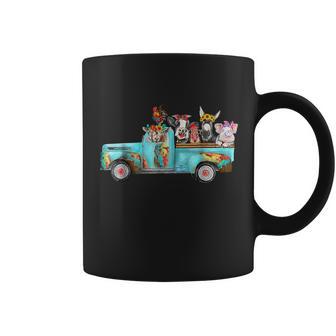 Farm Pickup Truck With Farm Animals Farmer_s Wife Cow Girl Graphic Print Coffee Mug - Monsterry