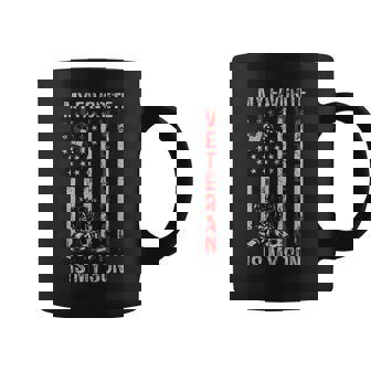 My Favorite Veteran Is My Son Us Flag Retro Veteran Day Coffee Mug - Seseable