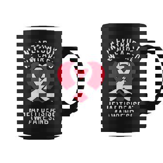 In February We Wear Red Heart Disease Awareness Men Women Graphic Print Coffee Mug - Monsterry