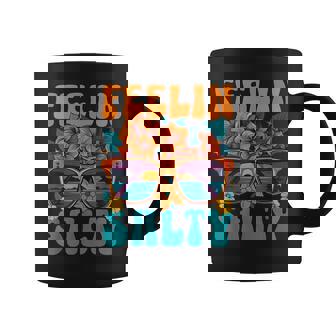Feeling Salty Retro Groovy Sunglasses Ocean Lovers Beach Graphic Print Coffee Mug - Monsterry