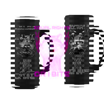 Feminist Raccoon Equal Rights Or I Bite Equality Feminist Graphic Print Coffee Mug - Monsterry