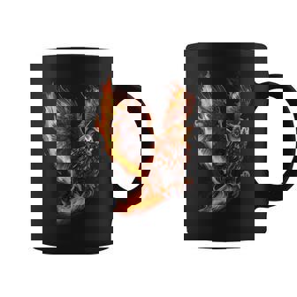 Fiery Eastern Screech Owl Graphic Tees For Men Women Graphic Print Coffee Mug - Monsterry