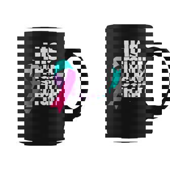 His Fight Is My Fight Thyroid Cancer Support Thyroid Cancer Graphic Print Coffee Mug - Monsterry