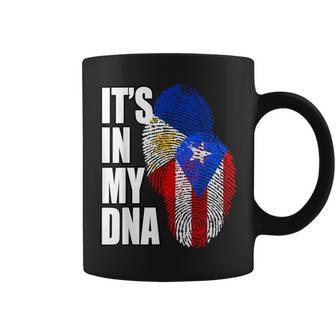 Filipino And Puerto Rican DNA Mix Flag Heritage Graphic Print Coffee Mug - Monsterry