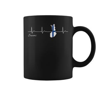 Finland Suomi Heartbeat I Love Finland Flag Tassen - Geschenkecke