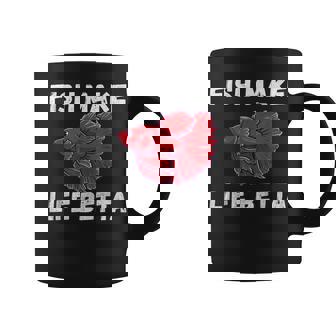 Fish Make Life Betta Funny Betta Fish Graphic Print Coffee Mug - Monsterry