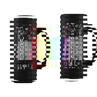 Floral Book Equality Human Rights Social Justice Peace Love Coffee Mug - Monsterry
