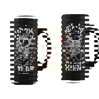 Floral Farmer Just A Girl Who Loves Chickens Coffee Mug - Monsterry