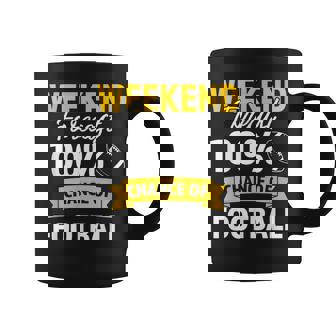 Weekend Forecast 100 Chance Of Football Game Day Graphic Print Coffee Mug - Monsterry