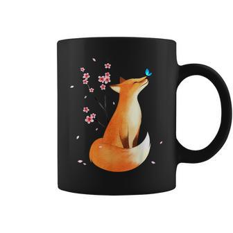 Fox Japanese Cherry Blossom Flowerintage Fox S Tassen - Geschenkecke