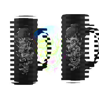 Frankenstein Face & Head Zombie Graphic Print Coffee Mug - Monsterry