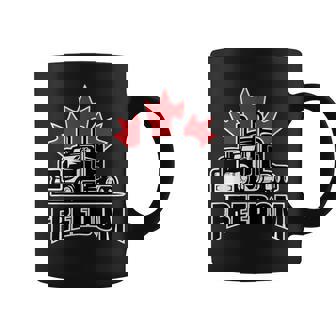 Freedom Convoy Canadian Trucker Maple Leave Graphic Print Coffee Mug - Monsterry
