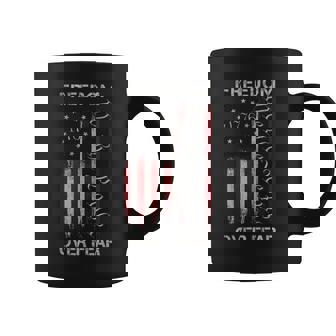 Freedom Over Fear Vintage US American Flag 1776 Graphic Print Coffee Mug - Monsterry