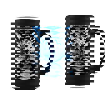 Frutiger Aero Aesthetic Tech Orbe À Carreaux Bleu Ciel Tasse - Cadeauxyz