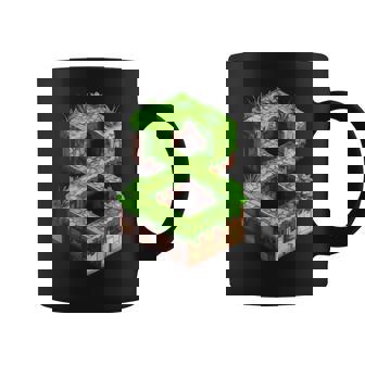 Fun 8Th Birthday Number 8 Video Gamer Pixel Themed Bday Boys Coffee Mug | Seseable UK