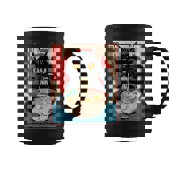 Cat Eating Ramen Japanese Kawaii Anime Coffee Mug - Monsterry