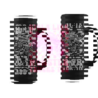Girls Like Monster Trucks Too Pink Monster Truck Girls Coffee Mug - Seseable